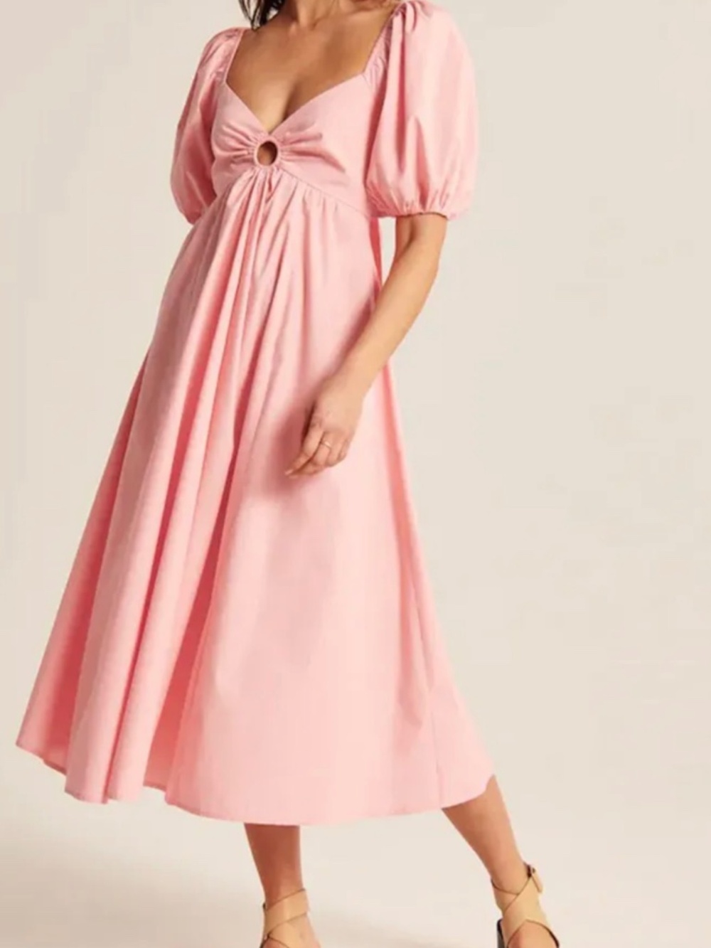 Abercrombie & Fitch Puff Sleeve Midi Dress